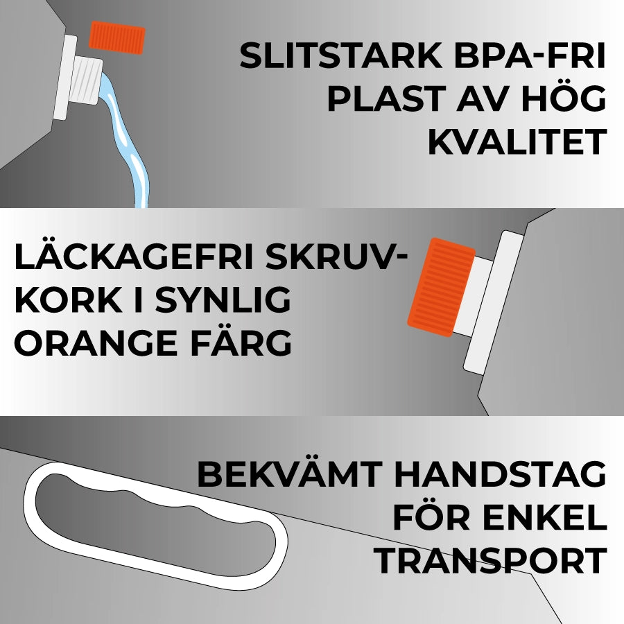 Hopfällbar vattendunk 10 liter, 5-pack