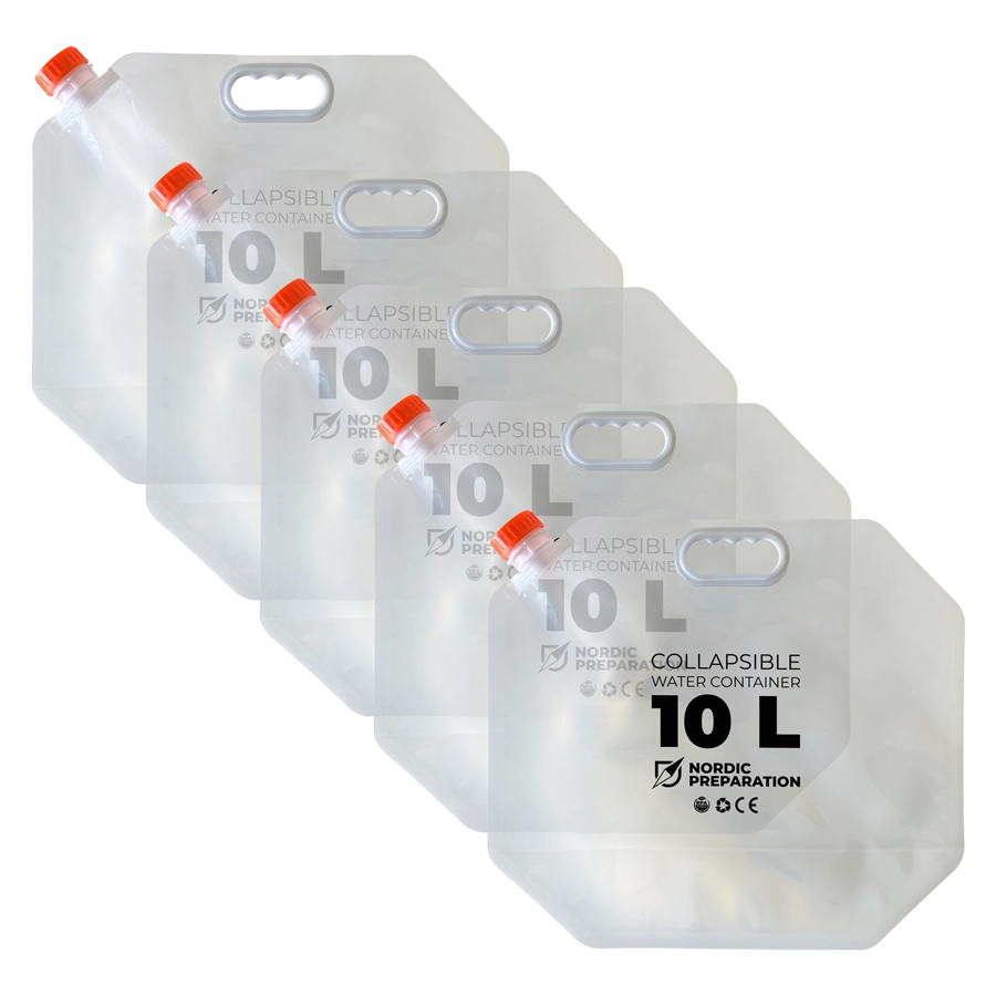 Hopfällbar vattendunk 10 liter, 5-pack
