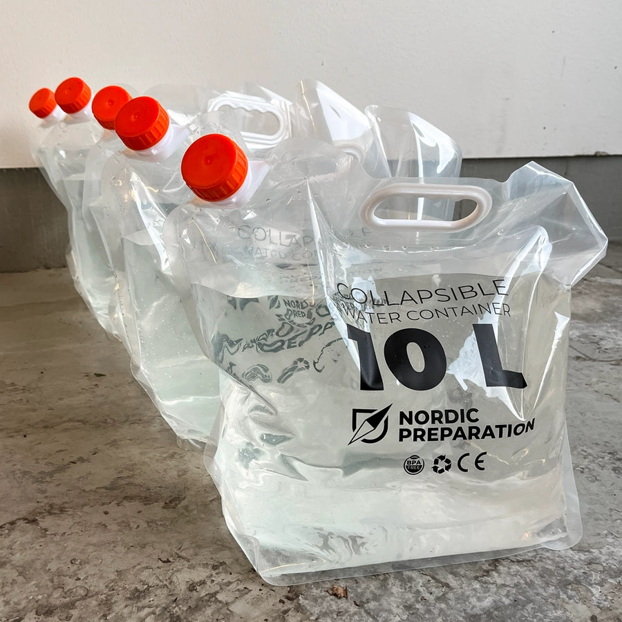 Hopfällbar vattendunk 10 liter, 5-pack
