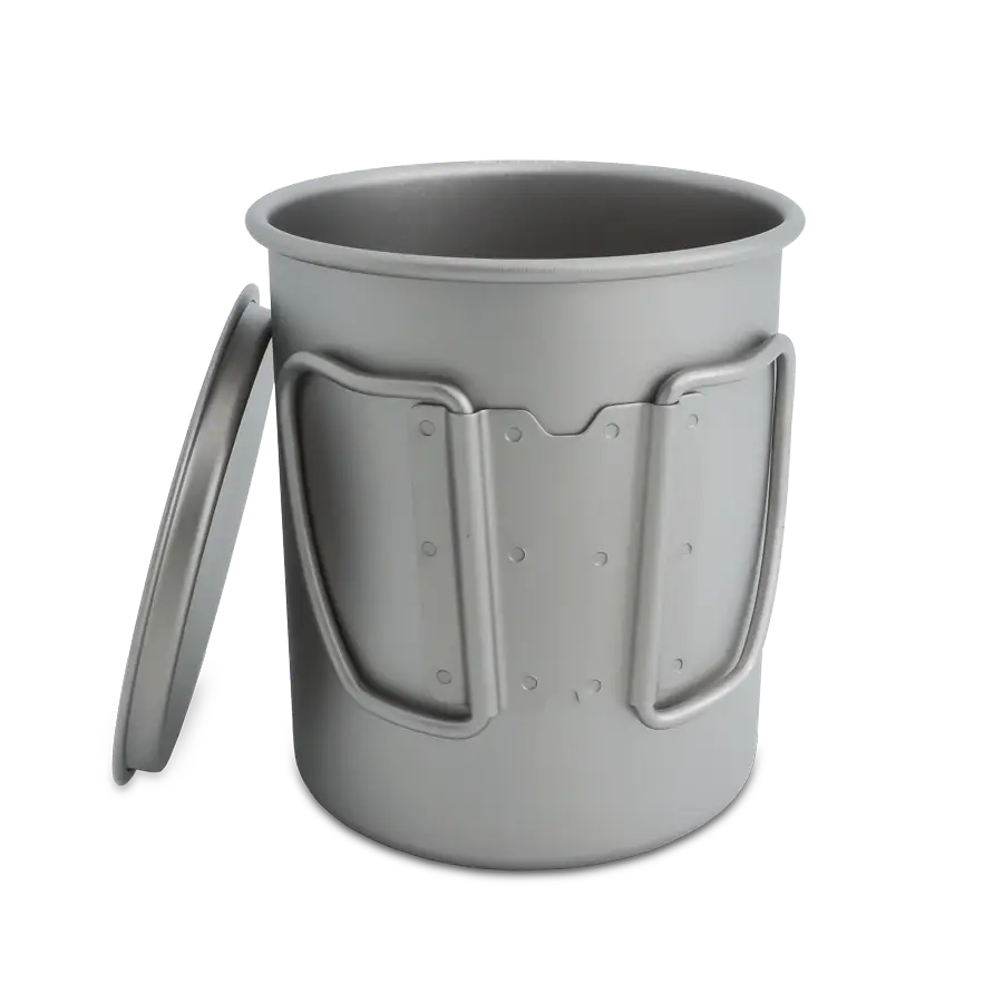 Titankopp med lock, 450 ml