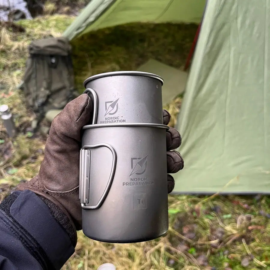 Titankopp med lock, 450 ml