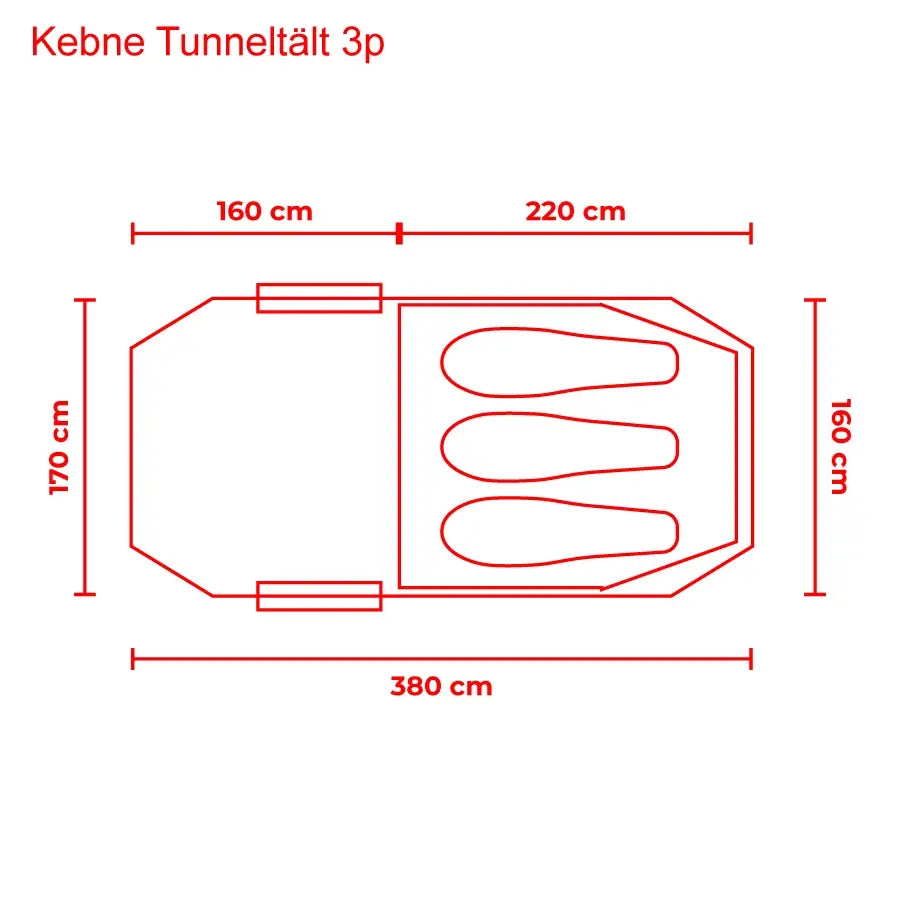 Kebne Tunneltält - 3 personer