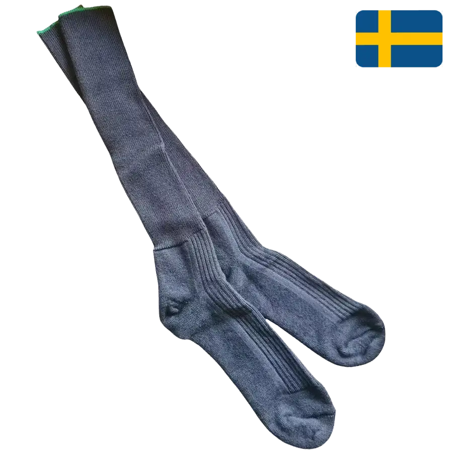 Knästrumpa stålgrå - försvarets original i merinoull