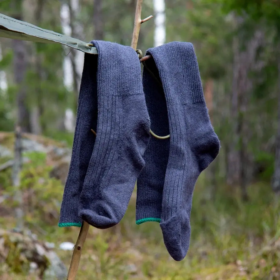 Knästrumpa stålgrå - försvarets original i merinoull