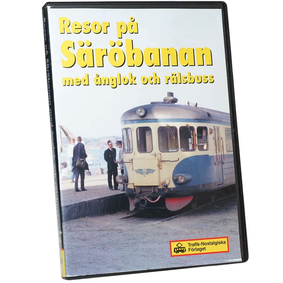 Resor på Säröbanan med ånglok och rälsbuss. Speltid: ca 70 min