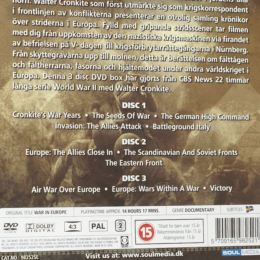 War in Europe. 3 skivor. Speltid: över 14 timmar