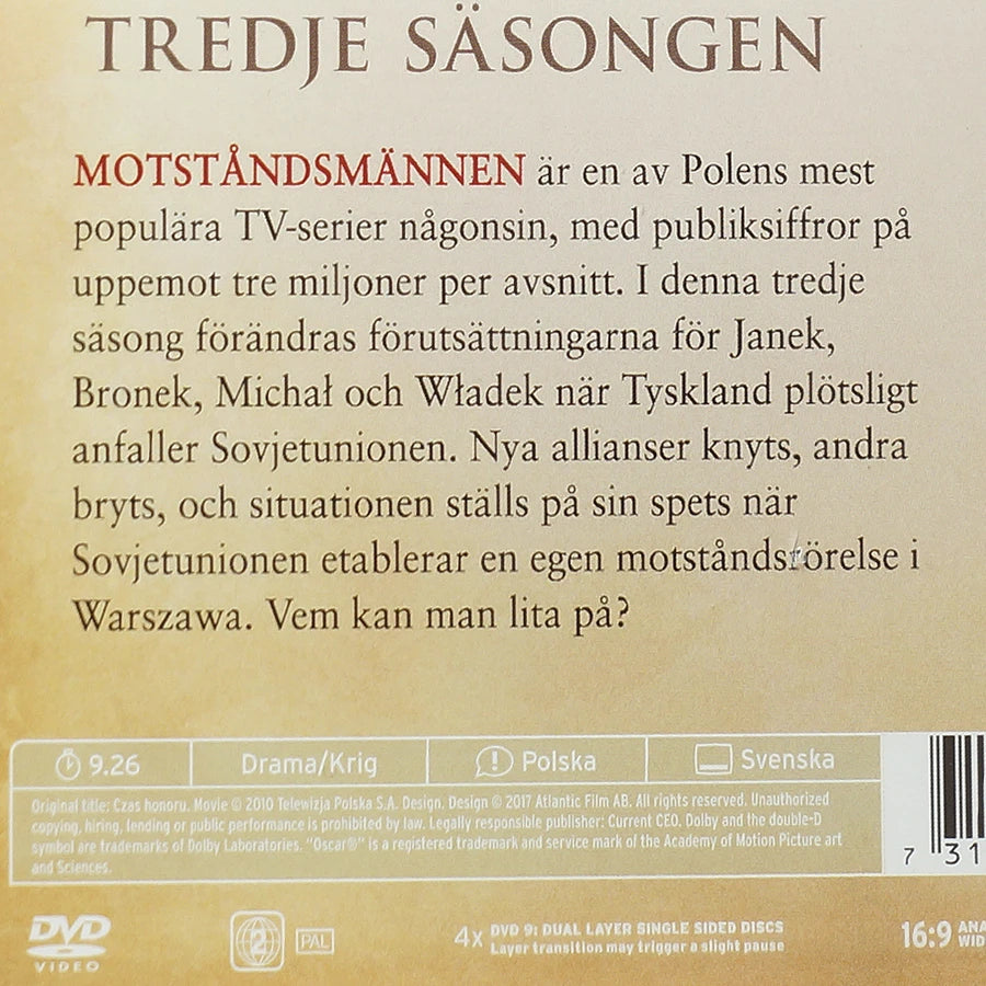 Motståndsmännnen - tredje säsongen. Speltid: 9.26 timmar