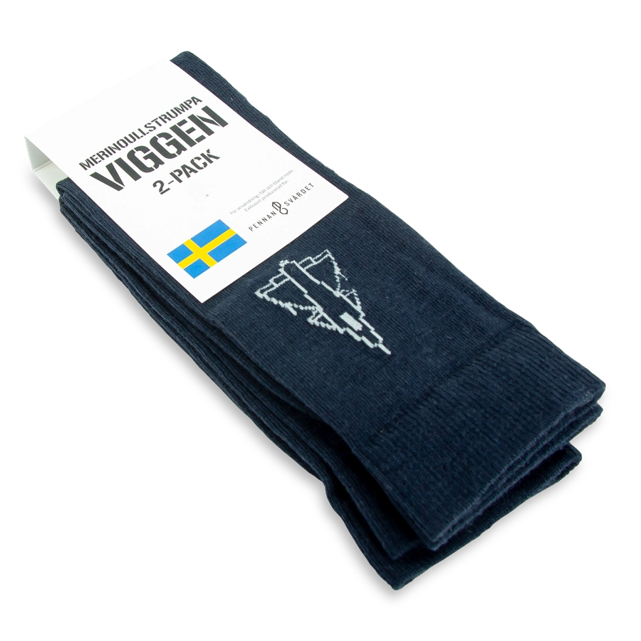 Merinoullstrumpa Viggen 2-pack (stl 46-48)