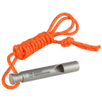 Emergency whistle in ultralight titanium with necklace (120dB)