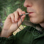 Emergency whistle in ultralight titanium with necklace (120dB)
