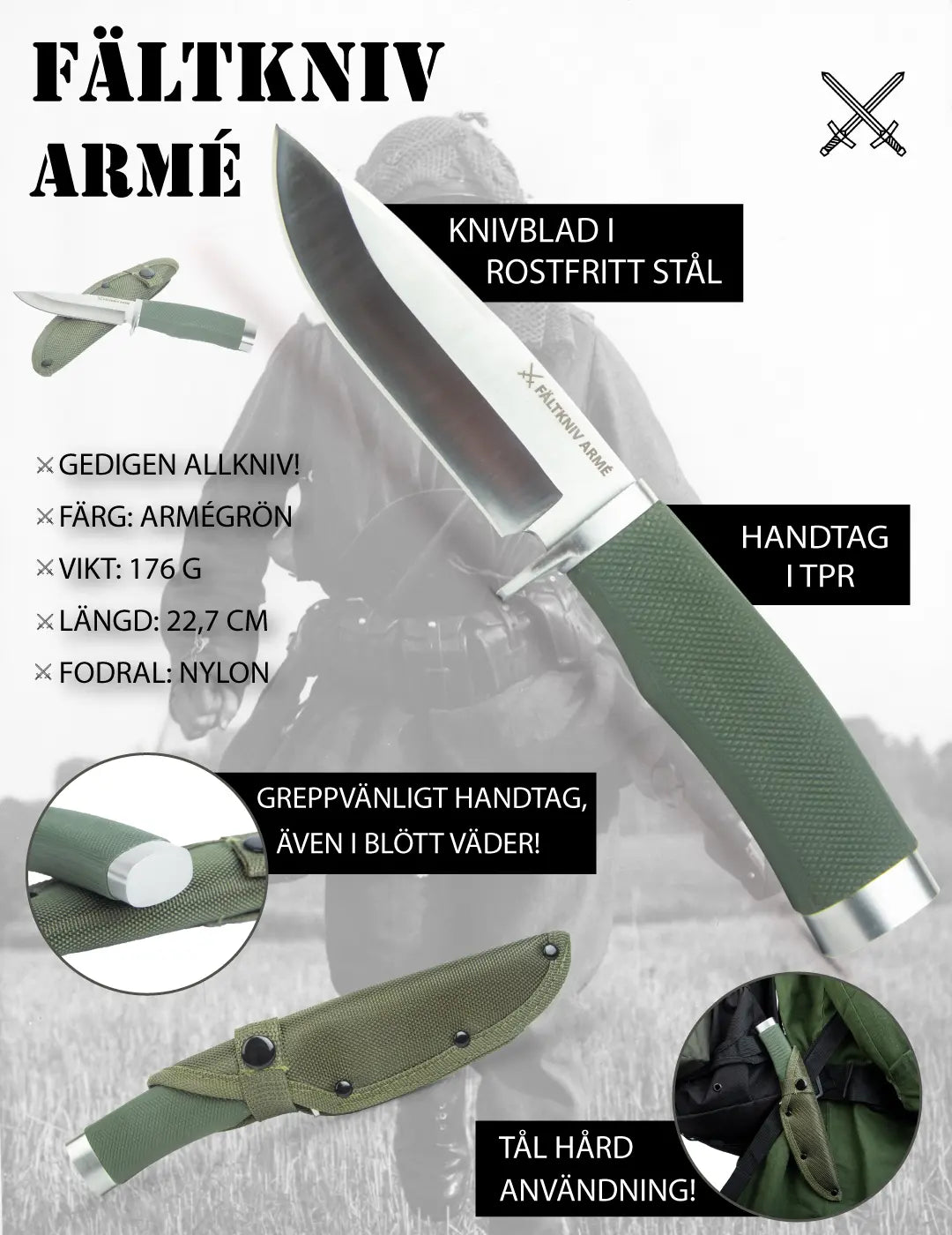 Fältkniv armé