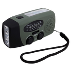 Nödradio med dynamovev, solceller och powerbank