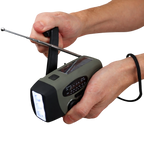 Nödradio med dynamovev, solceller och powerbank