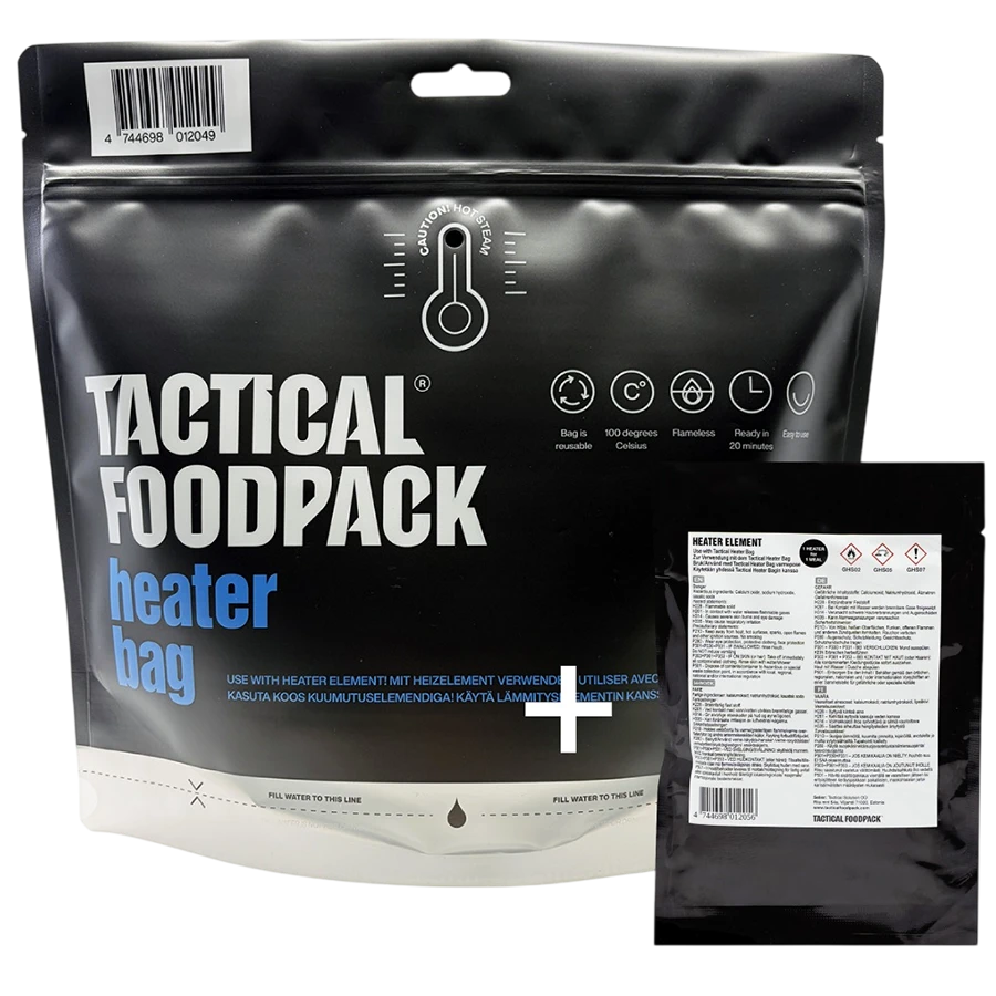 Tactical Foodpack Heater Bag med värmelement för att värma måltid utan eld
